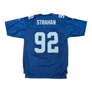 Vintage Reebok NY Giants Micheal Strahan Jersey Youth Large #92 NFL Blue